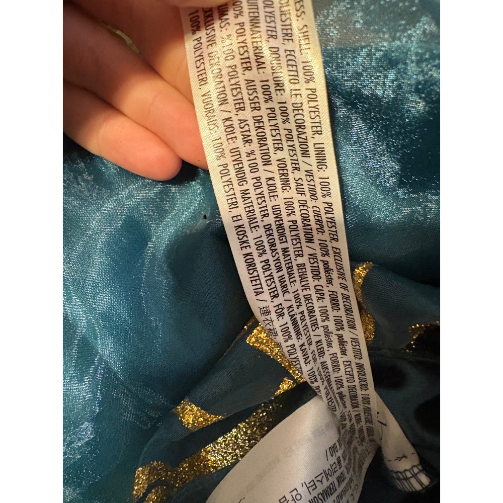 Disney Princess Merida Brave Costume Dress Teal Gold Girls Size 3 Toddler - Picture 3 of 5